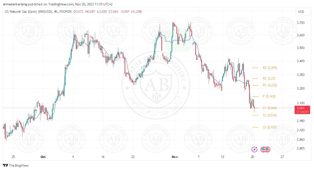 تحليل الغاز الطبيعي ليوم الثلاثاء الموافق 21-11-2023 - الفترة المسائية