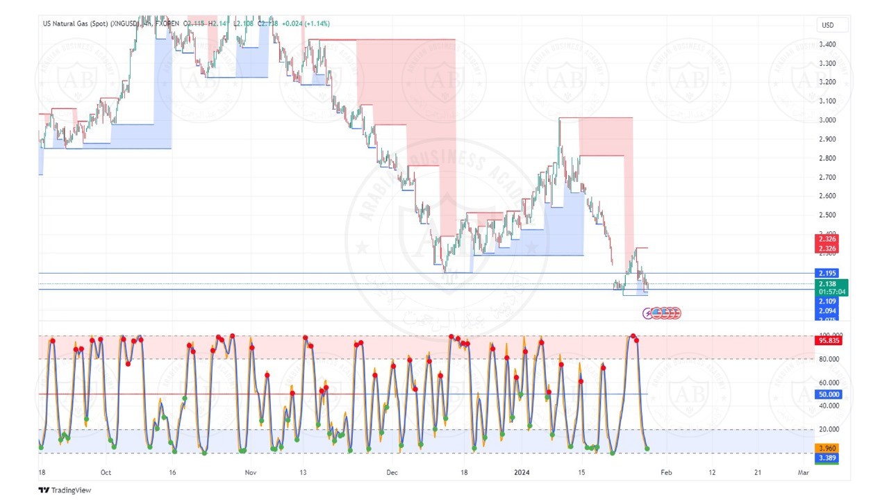 تحليل الغاز الطبيعي ليوم الاثنين الموافق  29-1-2024