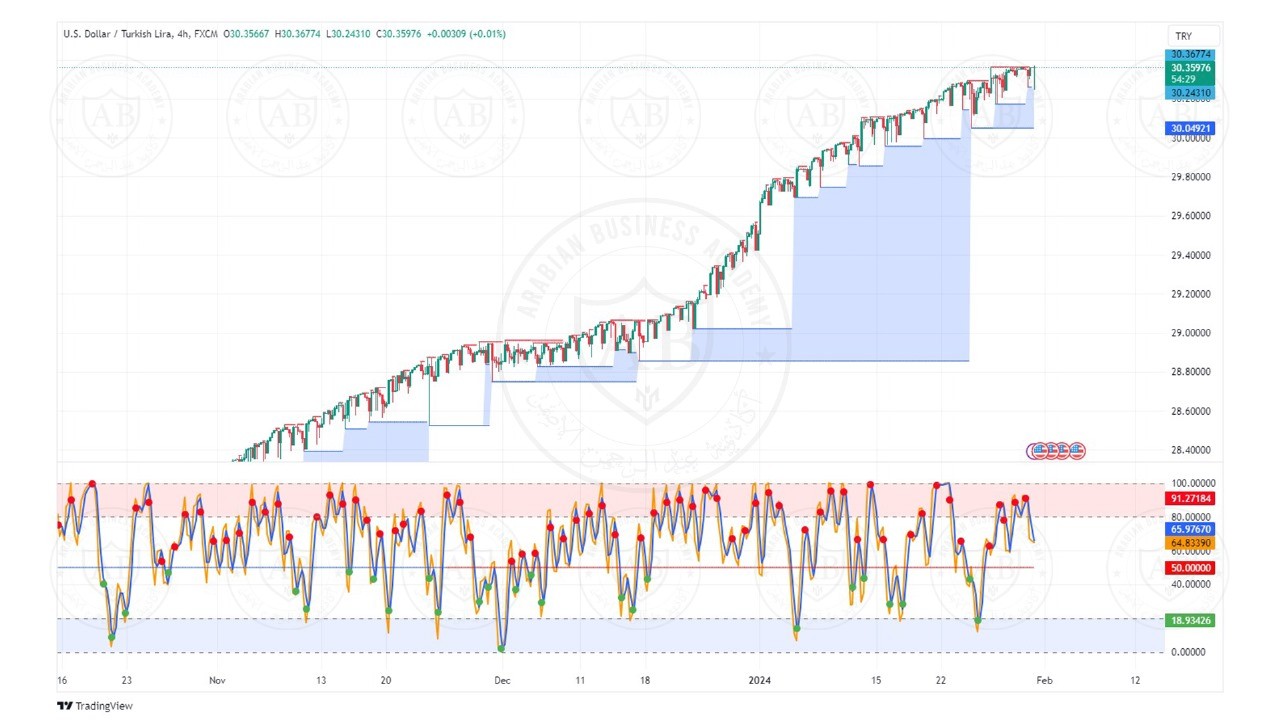 تحليل زوج الدولار ليرة تركية ليوم الاربعاء الموافق  31-1-2024