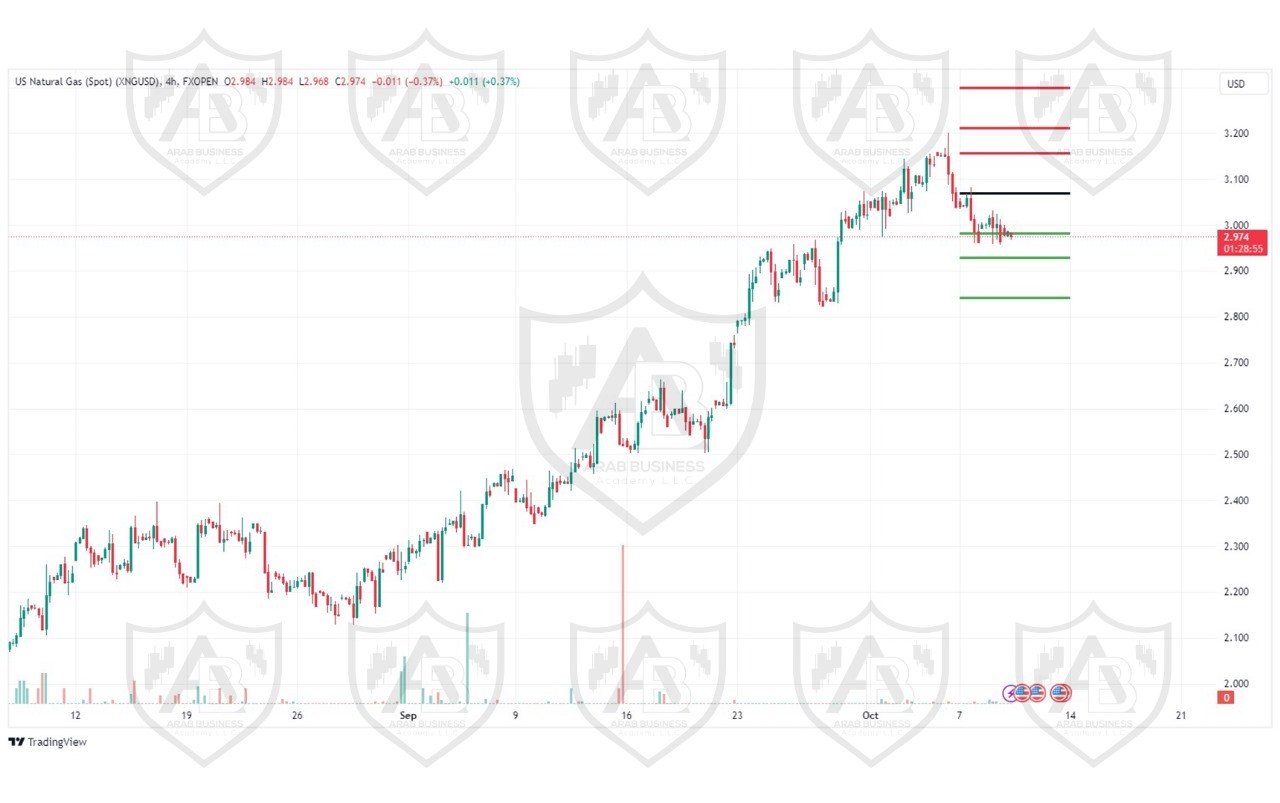 تحليل الغاز الطبيعي ليوم الاربعاء لموافق 9-10-2024