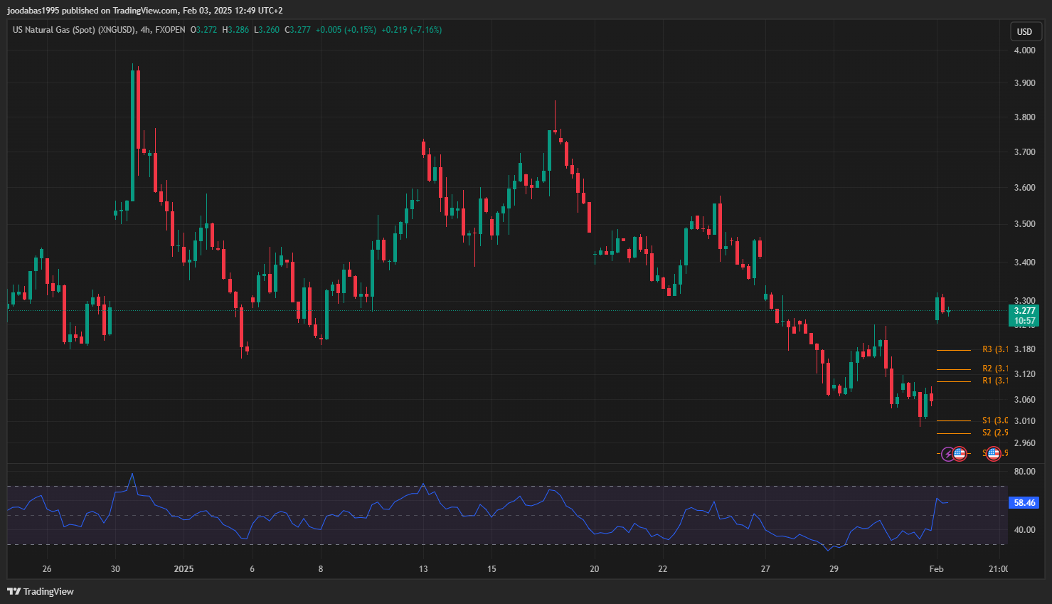 تحليل الغاز الطبيعي ليوم الاثنين 3-2-2025